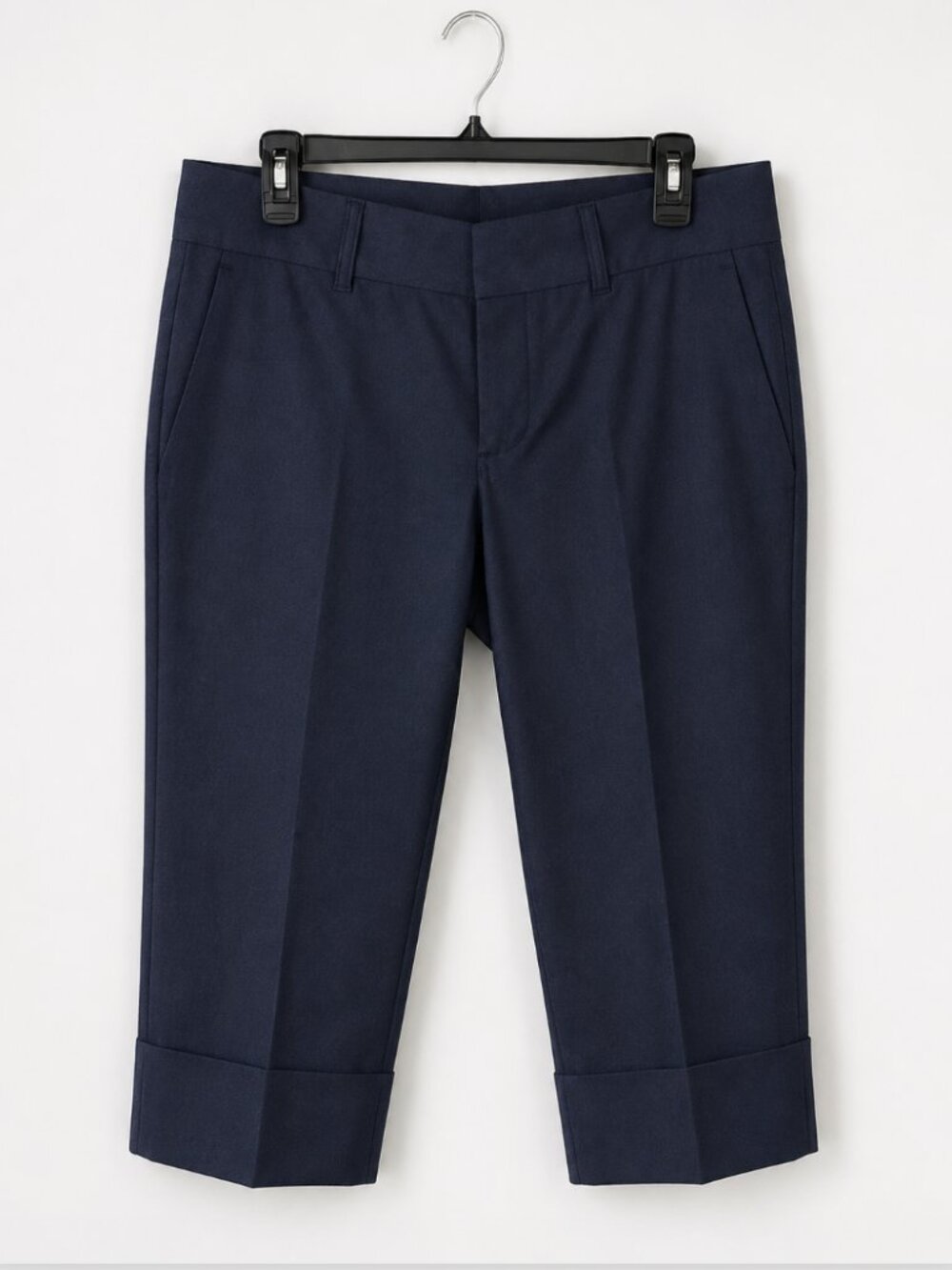 Billy Blues Size 8 Navy Tailored Capris - Vintage Y2K Cuffed Office Siren Pants